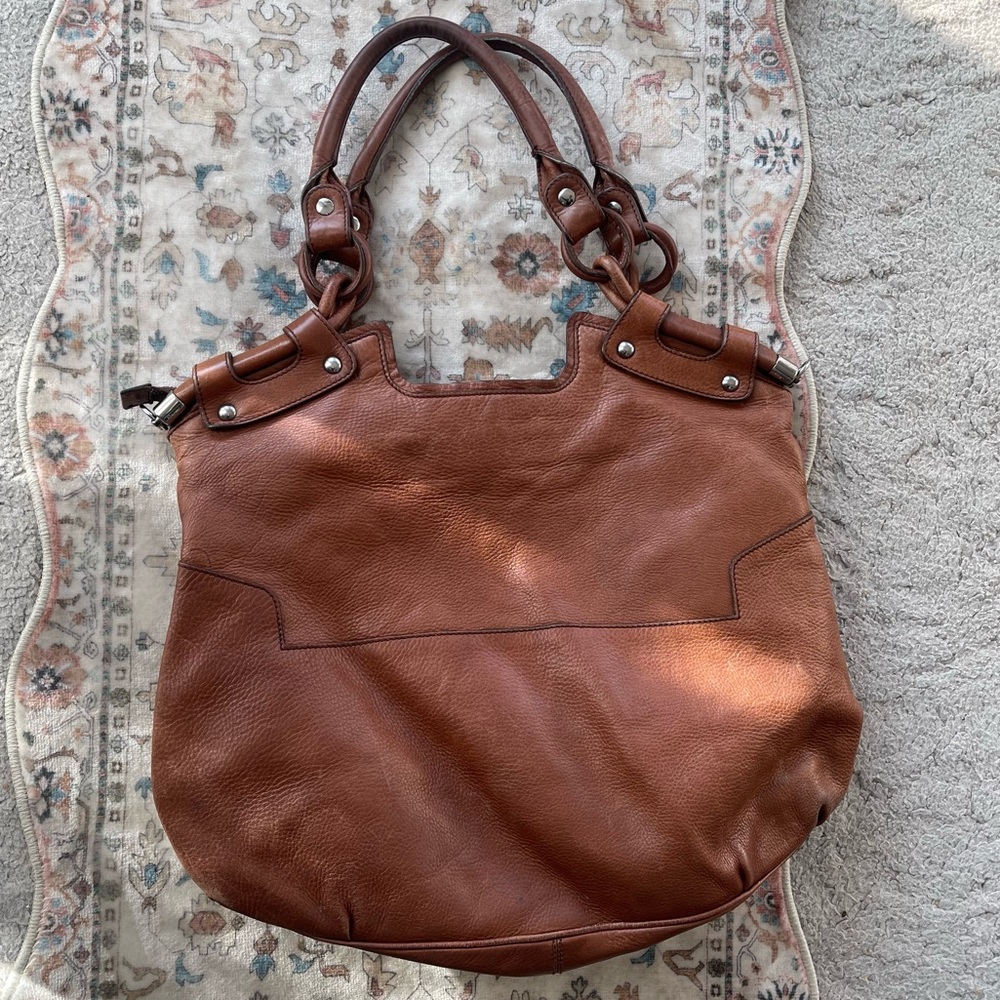 Salvatore Ferragamo Chestnut Brown Leather Hobo with Tassel